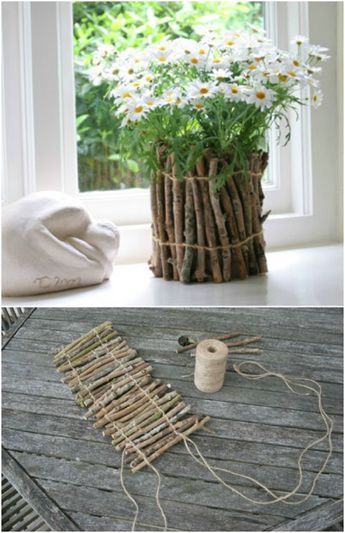 Plantadores de Twig Upcycled Garden Aesthetic, Contemporary Homes, Backyard Decor, Modern Garden, Small Backyard, Flower Pot, A Flower, Contemporary House, Twine