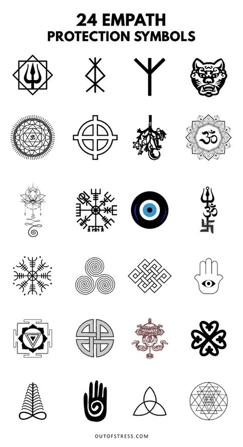 24 Empath Protection Symbols You Can Use in Your Life Symbole Tattoo, Simbolos Tattoo, Being An Empath, Protection Tattoo, Symbole Viking, Symbole Protection, Empath Protection, Wiccan Symbols, Protection Symbols