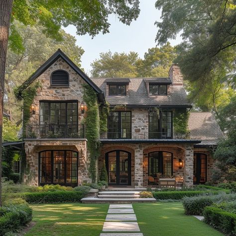 A series of homes with a slight French country influence. Which one is your favorite? 🏡🌳 #architecture #design #inspiration #curbappeal #… | Instagram Fantasy House, Country House Exterior, Casas Country, Dream Life House, Dream House Interior, French Country House, Sims House, Stone Houses, Dream House Exterior