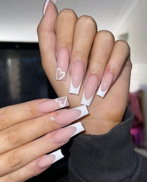 Nail Inspo Coffin Acrylic, Acrylic Nail Baddie, Pretty Winter Nails Square, French Tip Ideas Long Nails, Nail Designs Long Nails Square, Nail Idea Simple Short, Simple Acrylic Nails For Summer, Simple Vacation Nails Acrylic, Short Tapered Square Nails Acrylic