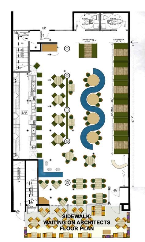 Restaurant Floor Plan & 3d Rendering Designed by Raymond Haldeman