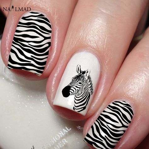 Animal Pattern Nail Art, Zebra Nails Designs, Animal Pattern Nails, Zebra Nail Art Designs, Animal Prints Nail Art, Animal Design Nails, Animal Print Nail Art Designs, Nail Art Zebra Print, Zebra Nails Animal Prints