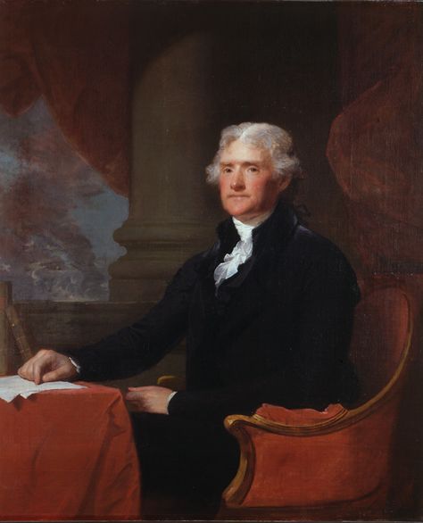 "Portrait of Thomas Jefferson," oil on canvas, by Gilbert Stuart.  Bowdoin College Museum of Art. Declaration Of Independence, Gilbert Stuart, Obama Portrait, Presidential Portraits, Kehinde Wiley, United States Presidents, American Presidents, National Portrait Gallery, Thomas Jefferson