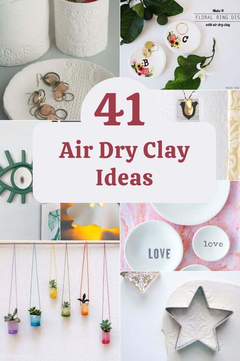 41 of the best air dry clay ideas. You will want to make beautiful and fun things for your home or as gifts—something for adults and kids. All free step-by-step tutorials visit the site to see them all. Easy Air Dry Clay Ideas, Best Air Dry Clay, Easy Air Dry Clay, Copper Pipe Candle Holder, Clay Candle Holders Diy, Dry Clay Ideas, Air Dry Clay Ideas, Pipe Candle Holder, Clay Projects For Kids