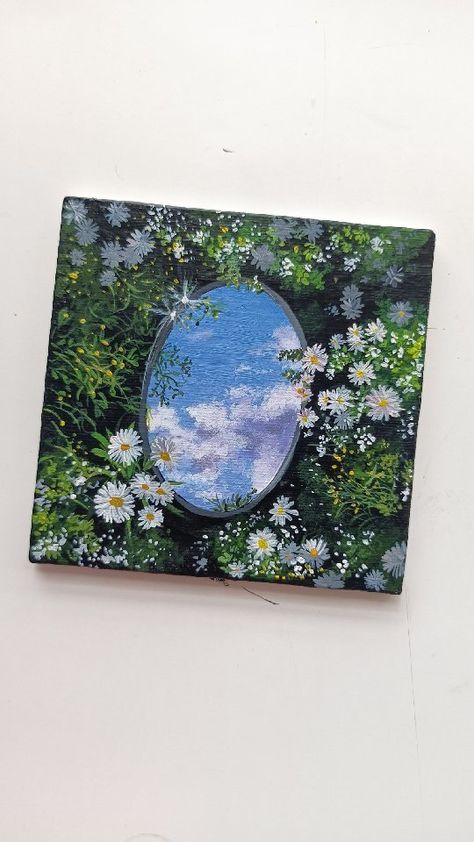 Sky Art Painting, Small Canvas Paintings, Easy Canvas Art, Flower Painting Canvas, Simple Canvas Paintings, Cute Canvas Paintings, Seni Cat Air, Easy Canvas Painting, Canvas Painting Designs