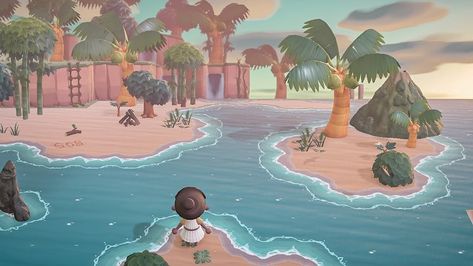 Tasia on Instagram: “Welcome to Kakamora!🌴🥥 Named after the coconut warriors from Moana. I’m not sure if there is one word to really describe this island, but…” Moana Animal Crossing, Cute Island Names, Acnh Tropical Clothes, Acnh Archipelago, Acnh Island Names, Tropical Acnh, Acnh Tropicore, Acnh Tropical, Acnh Builds