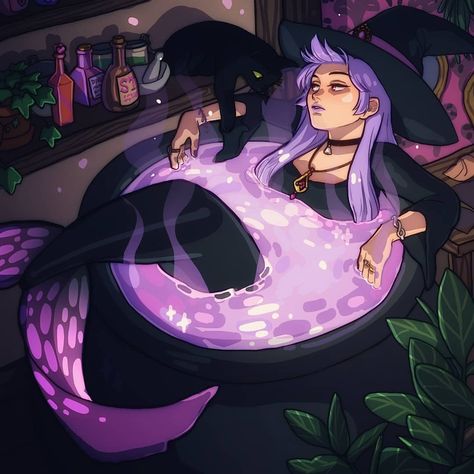 Mermaid Witch 🖤 . . Art by @ivyalive . . #mermaid #witch #witchy #mermaiddrawing #artistofinstagram #instart #gothic #witchhouse… Mermaid Art, Purple Witch, Witch Drawing, Modern Witch, Witch Aesthetic, Witch Art, Witchy Vibes, Fete Anime, Pretty Art