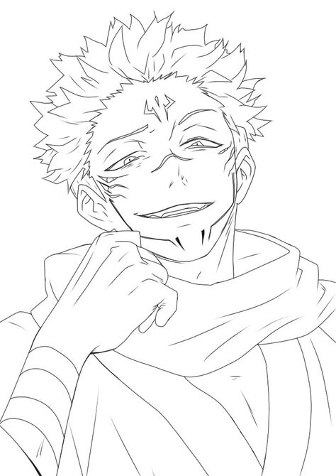 line art sukuna jujutsu kaisen Sakuna Jujutsu Painting, Jujutsu Kaisen Sketch Art, Sakuna Jujutsu Drawing Sketch, Sakuna Jujutsu Kaisen Drawing, Anime Sketch Sukuna, Anime Drawing Sukuna, Sakuna Sketch Jujutsu Kaisen, Jujutsu Kaisen Sukuna Sketch, Sakuna Ryomen Drawing