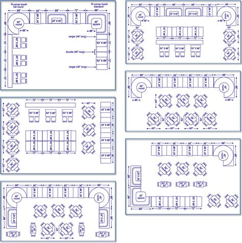 Design & Specs Center Restaurant Plan Layout With Dimensions, Restaurant Floor Plan With Dimensions, Restaurant Interior Design Plan, Restaurant Seating Plan, Restaurant Furniture Layout, Restaurant Floor Plan Layout, Restaurant Layouts, Restaurant Seating Layout, Cafe Floor Plan