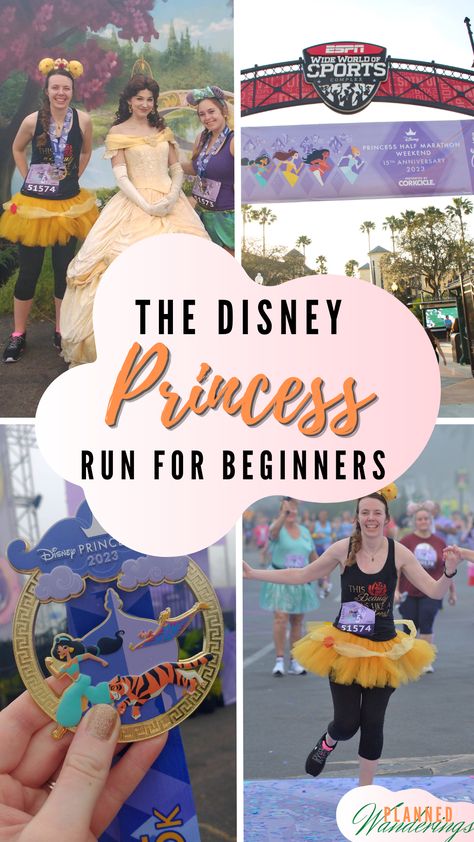 Everything to know for your first time doing the Disney Princess Run | runDisney 5K | Disney princess running | Disney princess run costume | disney world | Disney Princess Run for beginners | #wdw #rundisney #disneyprincess #princessrun #5k Run Disney Princess Outfit, Princess Marathon Outfits, Rundisney Princess Costumes, Run Disney Costumes Princess, Disney 5k Outfits, Disney Princess Race Outfits, Rundisney Costume Ideas, Rundisney Costumes Princess, Disney Princess Half Marathon Costume