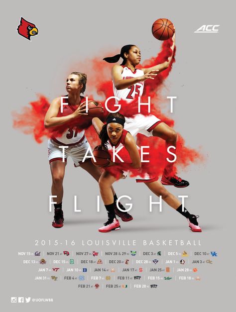 Basketball season is in full-swing and while we released our Top-50 Men’s Basketball Poster List last month, we have yet to do a list of women’s posters! Well the wait is over! We chose… Seasons Posters, Style Cyberpunk, Louisville Basketball, Basketball Poster, Sports Design Inspiration, Basketball Posters, Sport Banner, Sport Poster Design, Sports Graphic Design