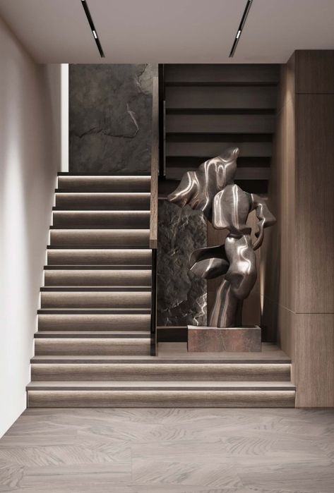 STONE - Dezign Ark Design Stairs Modern, Minimal Stairs, Contemporary Staircase Design, Internal Staircase, Interior Design Sketchbook, Home Spa Room, Staircase Design Modern, Contemporary Stairs, Stairs Design Interior