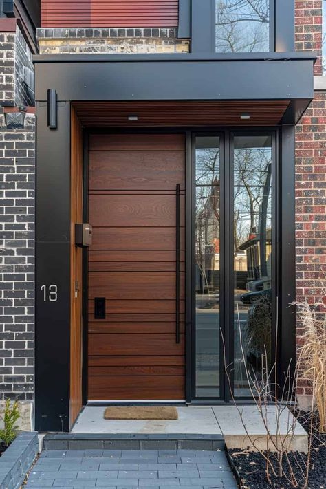 Artistic Metal Accents Hotel Entrance Design Exterior, Entrance Exterior, Entry Door Designs, House Front Door Design, Modern Entrance Door, Modern Entry Door, Front Door Styles, Entry Doors With Glass, Modern Entrance