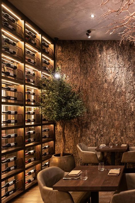 Rustic Style Restaurant Interiors, Rustic Italian Restaurant Interior Design, Fine Restaurant Design, Coffee And Wine Bar Restaurant, Olive Restaurant Design, Modern Organic Restaurant Design, Greek Restaurant Design Interiors, Modern Wine Bar Restaurant, Rustic Modern Restaurant Design