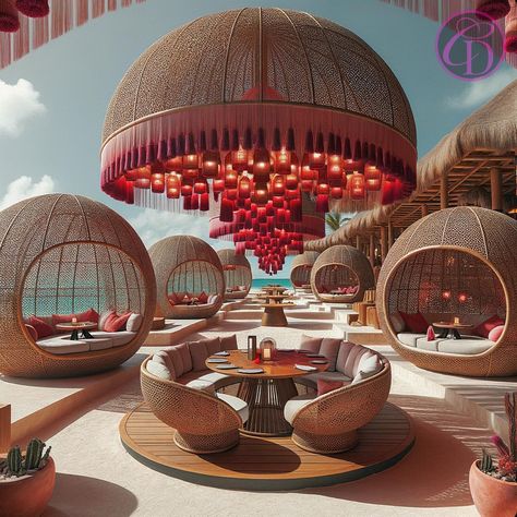 🇲🇽 Which of these Beachfront Restaurants would You visit: 1, 2, or 3 (did someone say CEVICHE 😋🙃) My @giLherrera twist of Modern Mexican Beachfront Restaurant with a VERY Tulum/Cabo VIBE!! (Raspberry Rattan EVERYTHING 😎🇲🇽♥️) . At CoLores Decor Our team is constantly experimenting with textures & “WOW” styles for a UNIQUE statement design for any room…Introducing TOP 🇲🇽 MeXican Artisan Design & CATAPULTING our culture’s Talent through the vision of our founder, GiL Herrera @giLherrera ♥️ . Y... Villa Sarbonne, Beachfront Restaurant, Artisan Decor, Modern Mexican, Rooftop Lounge, Unique Restaurants, Mexican Artisans, Architecture Presentation, Artisan Design