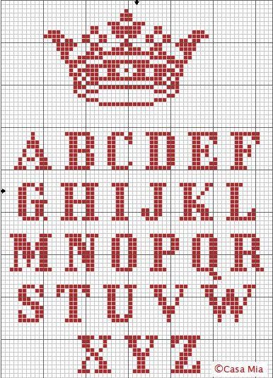 esquemas de punto de cruz gratis letras | Patrones gratis de abecedarios en punto de cruz Needlepoint Monogram, Corak Sulaman, Crochet Alphabet, Cross Stitch Alphabet Patterns, Cross Stitch Fonts, Cross Stitch Letters, Pola Kristik, Needlepoint Stitches, Cross Stitch Borders