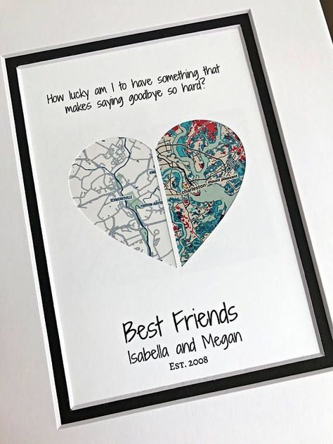 Diy Bff, Bff Christmas, Friend Moving Away, Long Distance Friendship Gifts, Personalised Gifts For Friends, Going Away Gifts, Diy Gifts For Friends, Friends Diy, Super Gifts