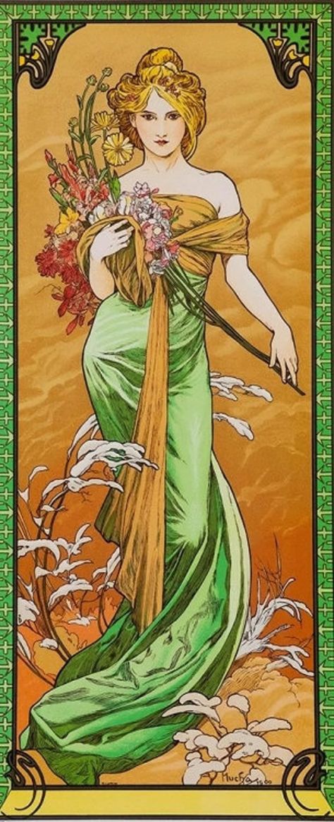 Spring by Mucha Art Deco Gallery Prints Fine Art Printing - Etsy Sink Splashback, Art Nouveau Mucha, Motifs Art Nouveau, Kunst Inspo, Stove Range, Mural Kitchen, Illustration Art Nouveau, Affiches D'art Déco, Design Art Nouveau