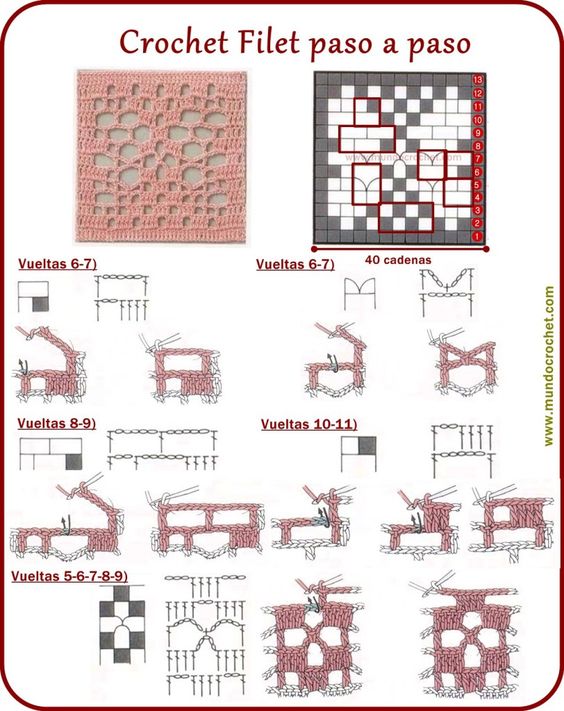 Como tejer crochet filet paso a paso