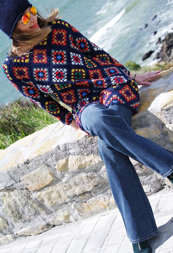 Zara robe mini printemps 2016 (crochet granny squares, patchwork)