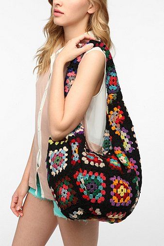 Crocheted hobo bag. Roomy but light and colorful for summer. I like it.