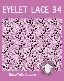 #Knit Traveling Vine stitch, Easy Eyelet Lace Pattern #easytoknit #knitlace