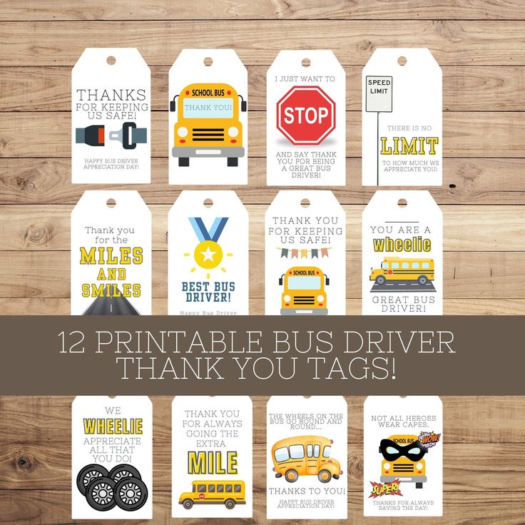 12 printable bus driver thank you tags