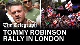 video: London protest latest: Tommy Robinson faces jail after playing ‘libellous’ film to crowds