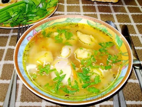 Видео рецепт Куриный суп с галушками