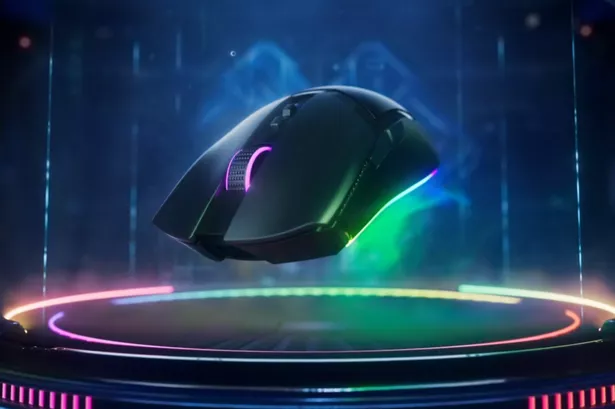 Razer Cobra Pro floating on top of RGB platform