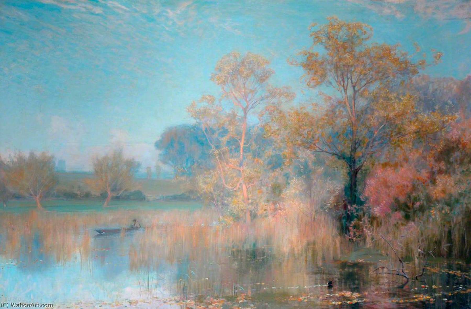 Alfred East Lakeside Landscape