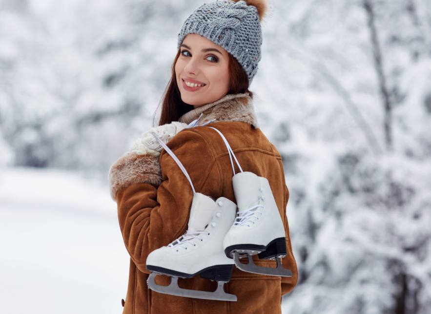 figure skating woman in snow