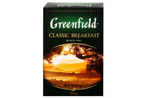 Чай чорний індійський байховий листовий Classic Breakfast Greenfield к/у 100г