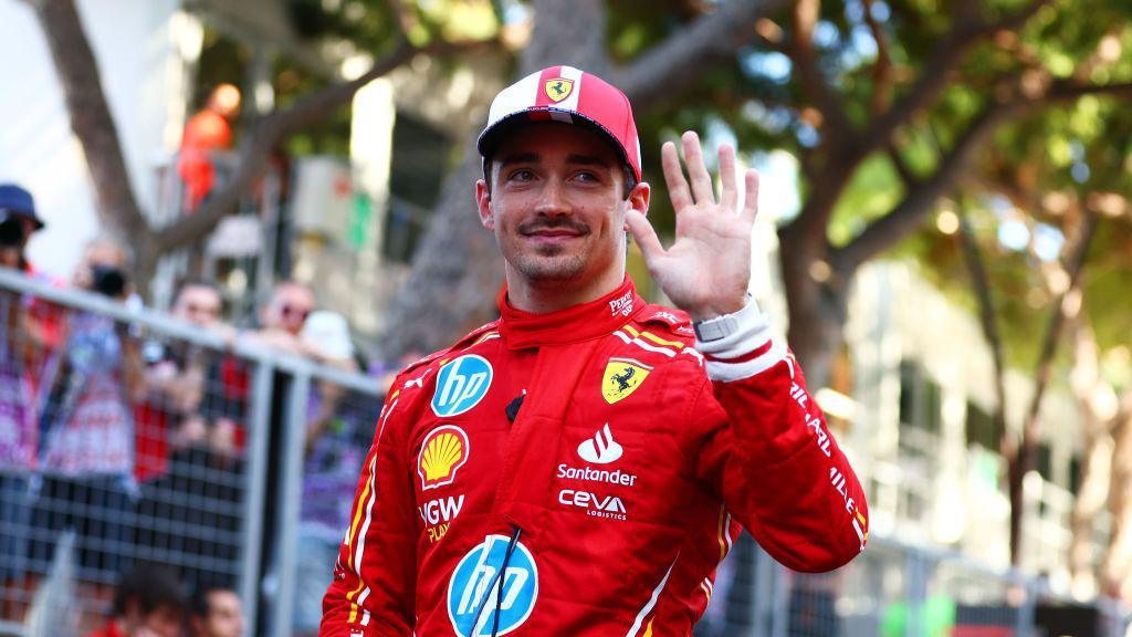 Charles Leclerc waves