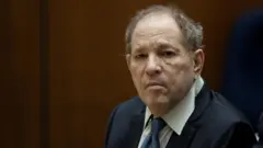 Image shows Harvey Weinstein at his LA trial