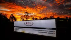 JBS sign outside one of the company's Australian plants