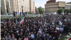 Церемония прощания с погибшим президентом Ирана в Тегеране 20 мая 2024 года