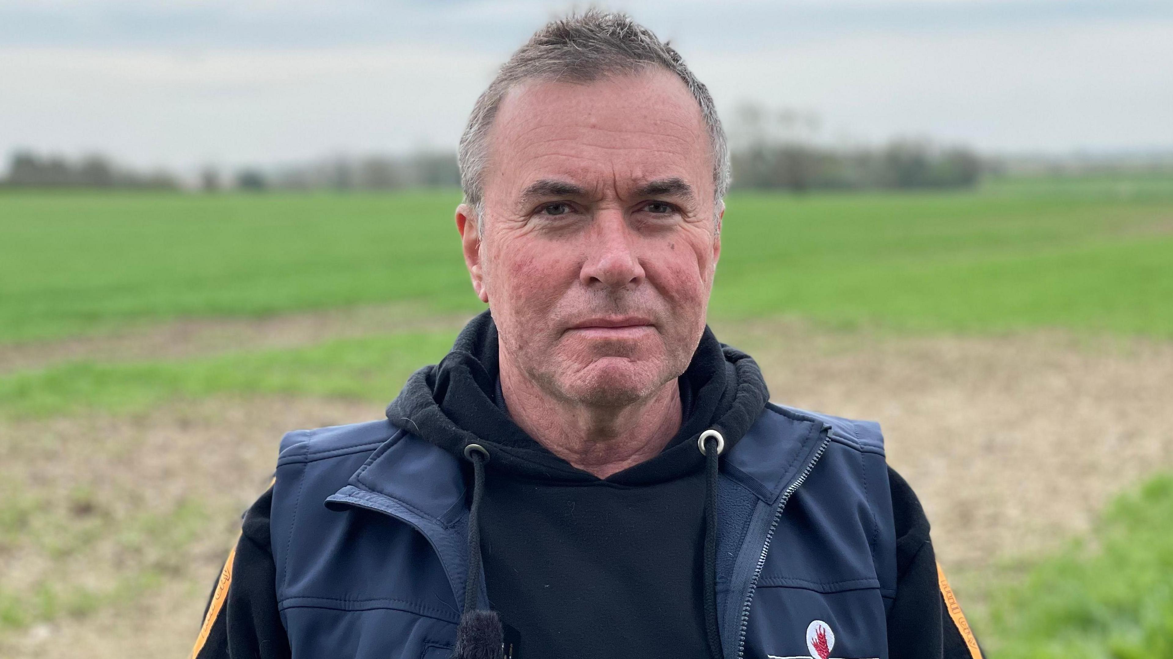 Richard Beachall on his farm in East Yorkshire