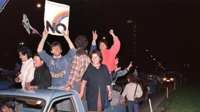 Chileans celebrating the referendum result