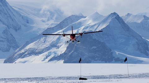 Twin Otter plane over Larsen C