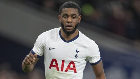 Japhet Tanganga playing for Tottenham