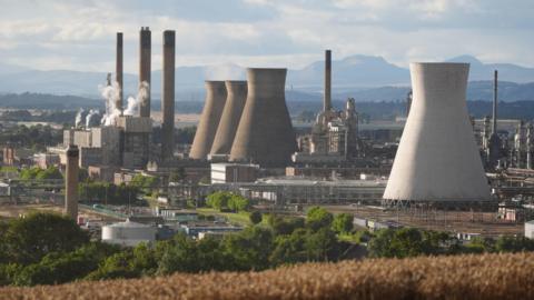 A view of the Grangemouth petrochemical plant in Grangemouth