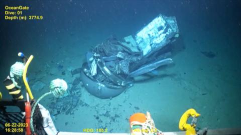 Wreckage of Titan submersible