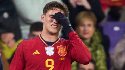 Gavi leaves the pitch in tears after suffering a serious knee injury in Spain's Euro 2024 qualifying win over Georgia