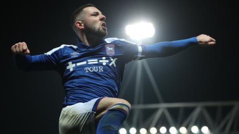 Conor Chaplin celebrates giving Ipswich the lead against Sunderland