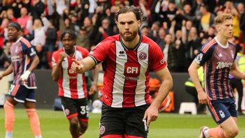 Ben Brereton Diaz runs away after scoring against Nottingham Forest