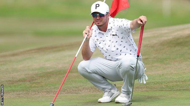 Ewen Ferguson surveys a putt on Sunday at Galgorm Castle