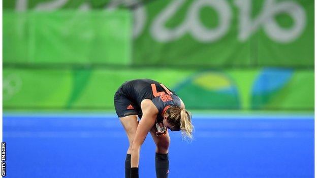 Maartje Paumen reacts during the Olympic final