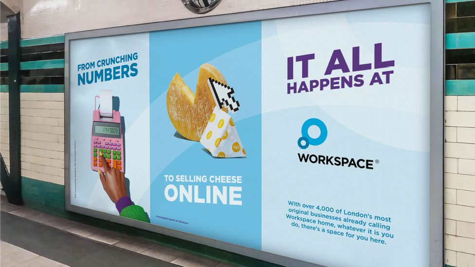 The mock up featuring the 'unhealthy' cheese banned by TfL