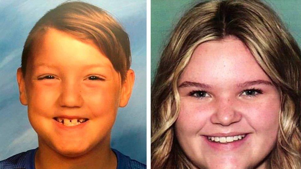 Joshua "J.J." Vallow, 7, left, and Tylee Ryan, 17